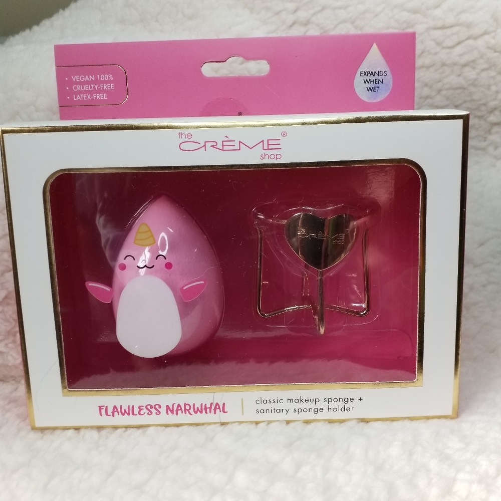 the CRÈME shop Flawless Narwhal Sponges and Sanitary Holder